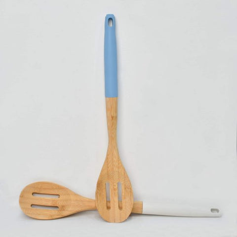 Serving Spoon Bamboo Wood Slotted Tessie And Jessie