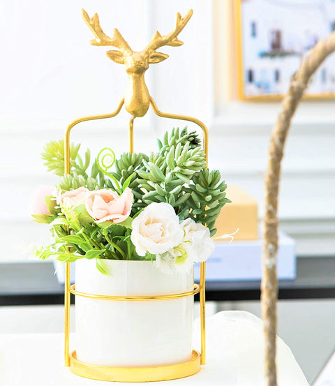 Antler Ceramic Planter Pot Deer