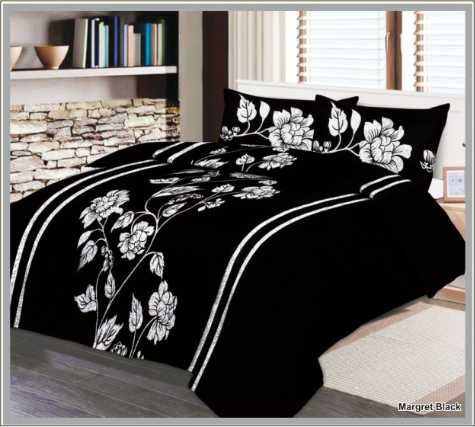Margret Black Soft  Satin Bedsheet