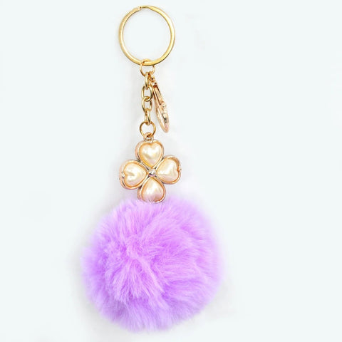 Keychain- Fluffy Ball Hanging