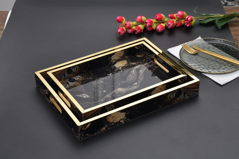 Pair of Abstract Design Trays