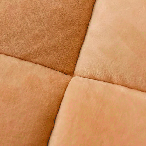 Camel Quilted Fleece Sherpa Comforter