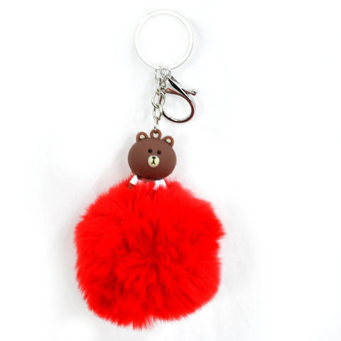 Keychain- Fluffy Ball Hanging