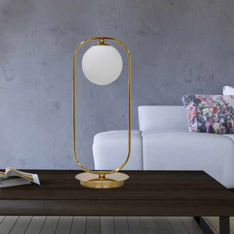 Frosted Glass Globe Table Lamp