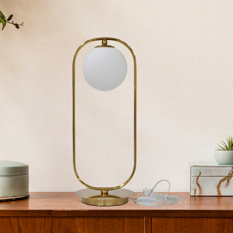 Frosted Glass Globe Table Lamp