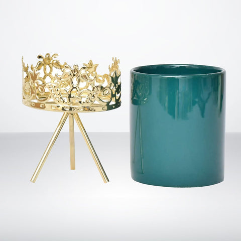 Green Antique Porcelain Flower Pot