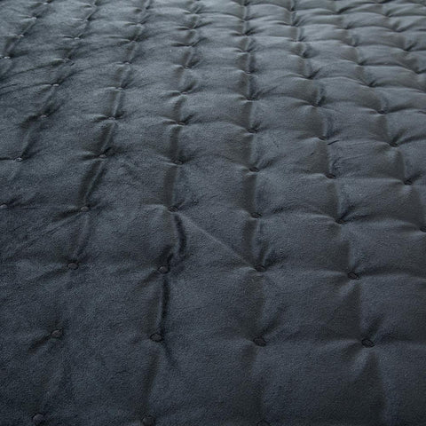 Crushed Velvet Black Bedspread Set