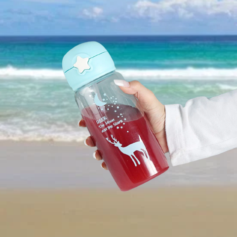 Kids Water Bottle Grip N Sip Straw Induced