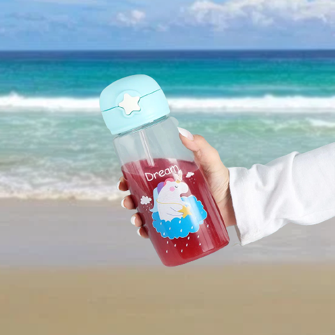 Kids Water Bottle Grip N Sip Straw Induced