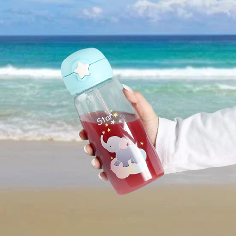 Kids Water Bottle Grip N Sip Straw Induced