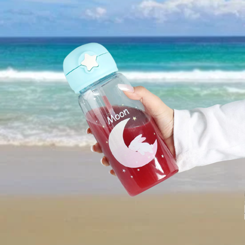 Kids Water Bottle Grip N Sip Straw Induced