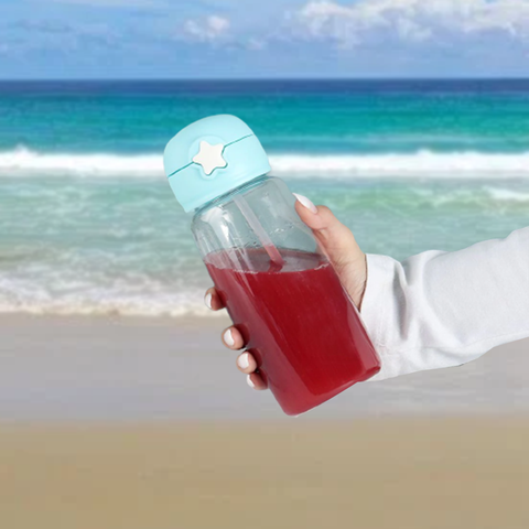 Kids Water Bottle Grip N Sip Straw Induced