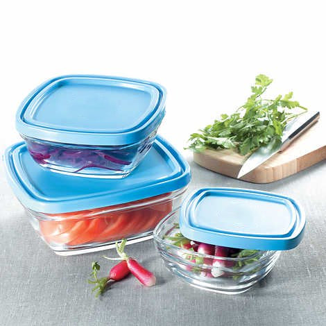 3pcs Blue Glass Bowl Set
