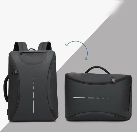 Mens 2 in1 New Style Anti-Theft USB Charging Slim Backpack/Laptop Bag
