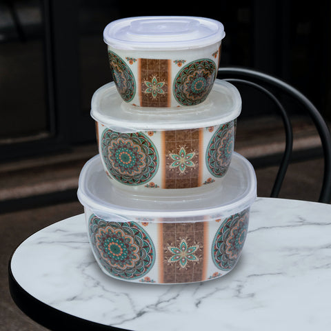 3Pcs Peach Melamine Bowls