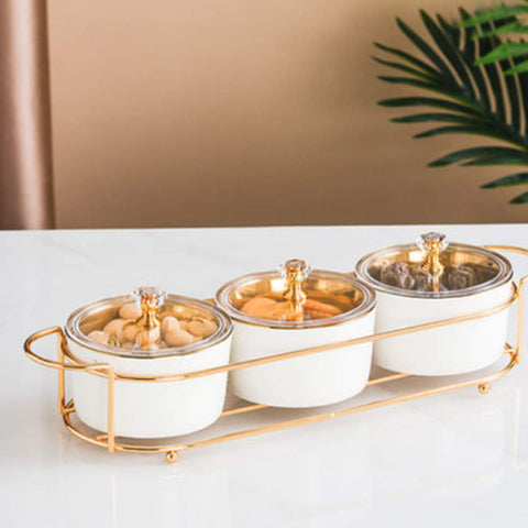 3 Compartment Ceramic Round Set