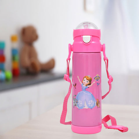 Water Bottle Pink- Cartoon Character Stainless Steel