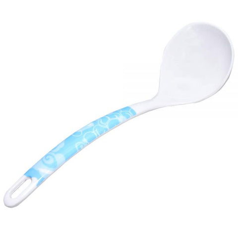 White Floral Melamine Spoon