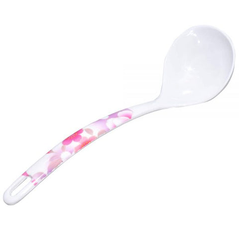 White Floral Melamine Spoon