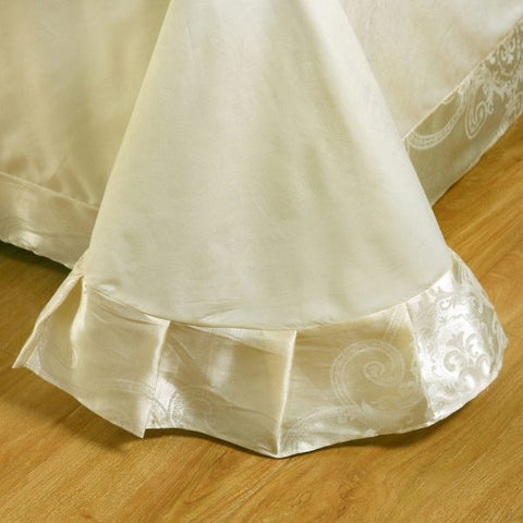 4 Pcs Satin jacquard Tom Glamour Home Bedspread -Cream