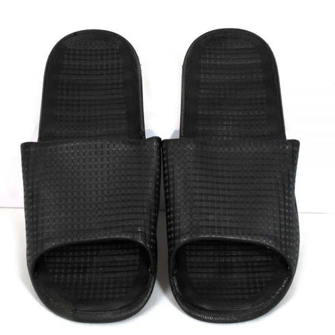 Male-Plain Small Square Design Strap Slippers