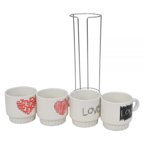 5Pcs Love Mug Stack