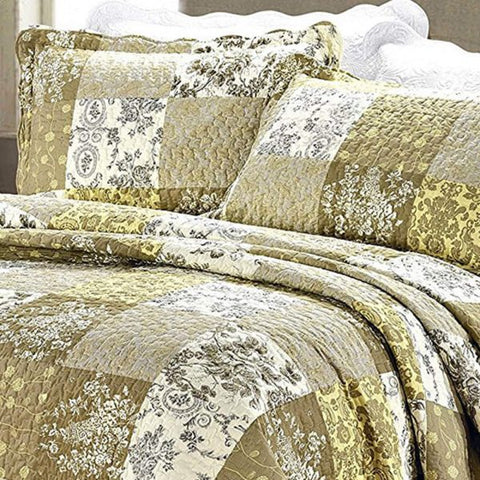 Glamour Satin Jacquard Floral Bedspread Set