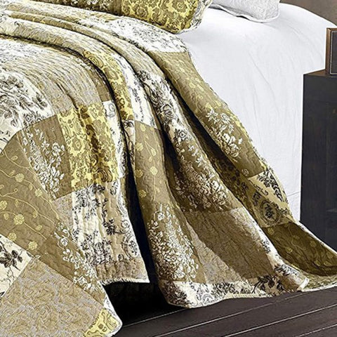 Glamour Satin Jacquard Floral Bedspread Set