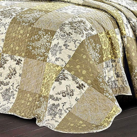 Glamour Satin Jacquard Floral Bedspread Set