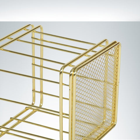 Square- Shiny Gold Stationery Holder