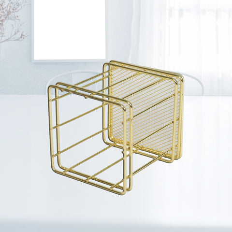 Square- Shiny Gold Stationery Holder