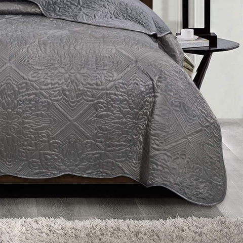 Grey High Quality Bedspread Set