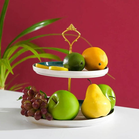Round Ceramic Tray 2 Tier Nordic Style