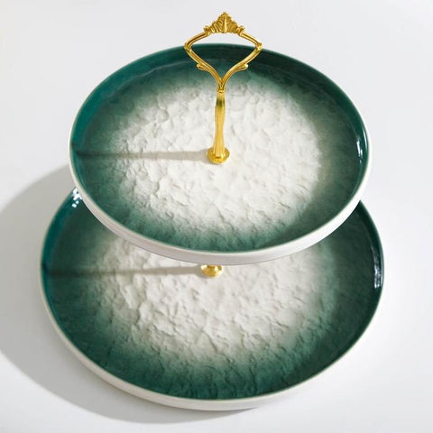 Round Ceramic Tray 2 Tier Nordic Style