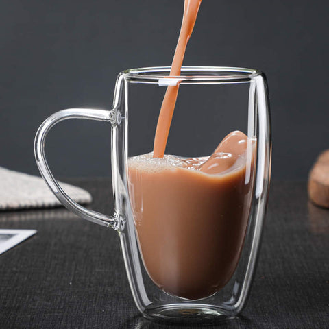 Classic Bistro Double Wall Glass Oval Mug