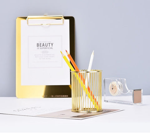 Round Stationery Holder Shiny