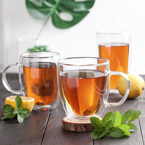 Classic Bistro Double Wall Glass Oval Mug