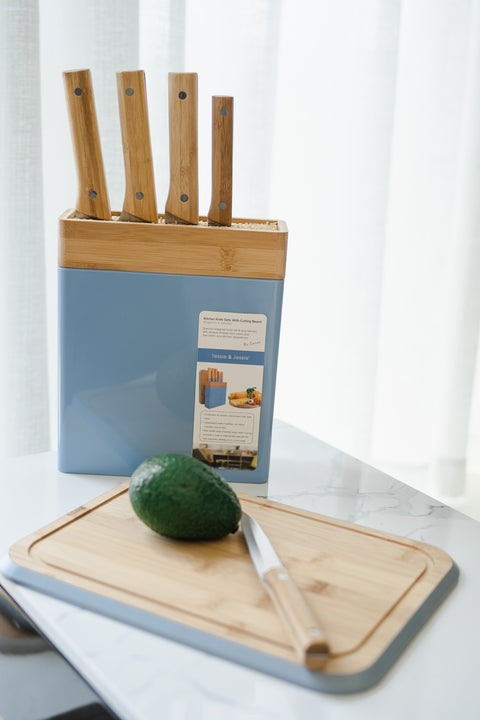 Bamboo Knife Holder With sticks Tessie And Jessi