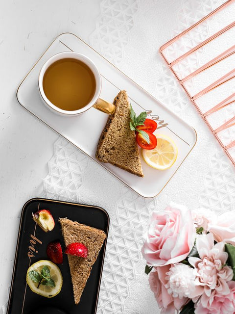 His And Her Paired Coffee Mugs With Trays