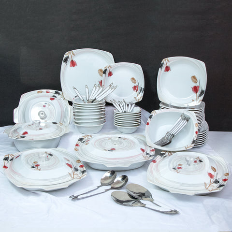 80pcs Blossom Melamine Dinner Set