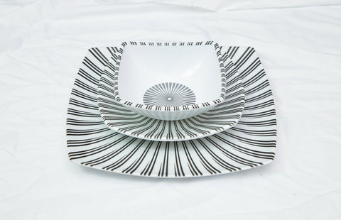 24Pcs Zebra-design Melamine Dinner Set