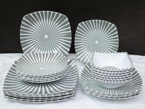24Pcs Zebra-design Melamine Dinner Set