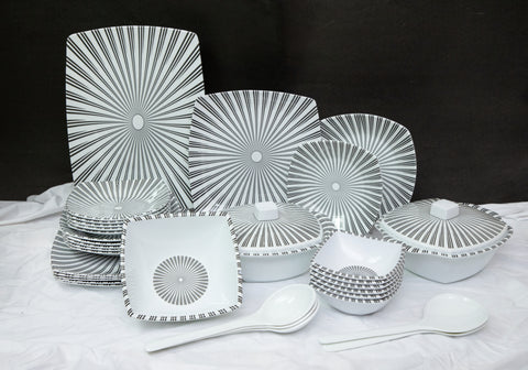 Zebra-Design Melamine Dinner Set