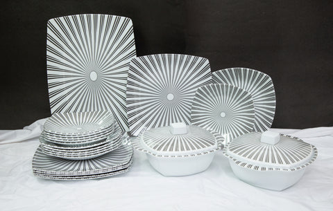 Zebra-Design Melamine Dinner Set