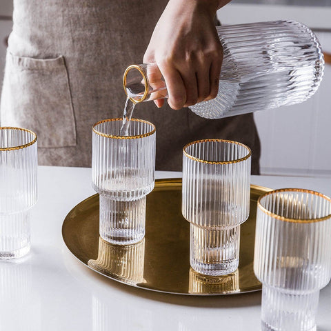 Vertical Stripe Nordic Glass Set