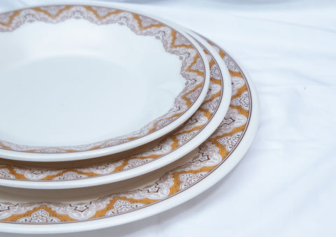 24Pcs Zig Zag Melamine Dinner Set