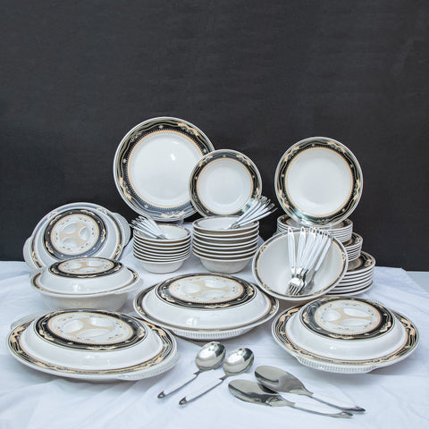 80pcs Black Aurum Melamine Dinner Set