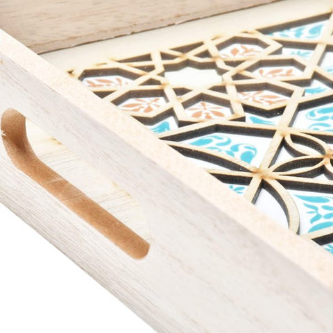Pair of Woody Texture Trays