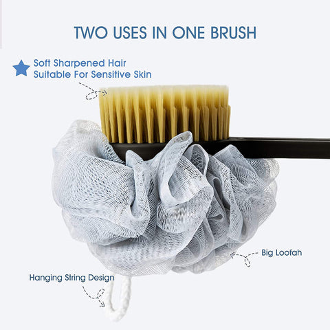 Scrubbing Artifact Back Massage Brush With Loofa