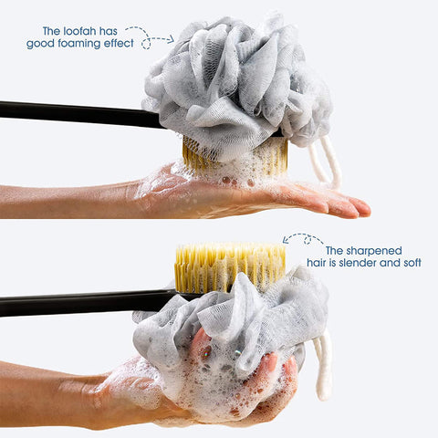Scrubbing Artifact Back Massage Brush With Loofa